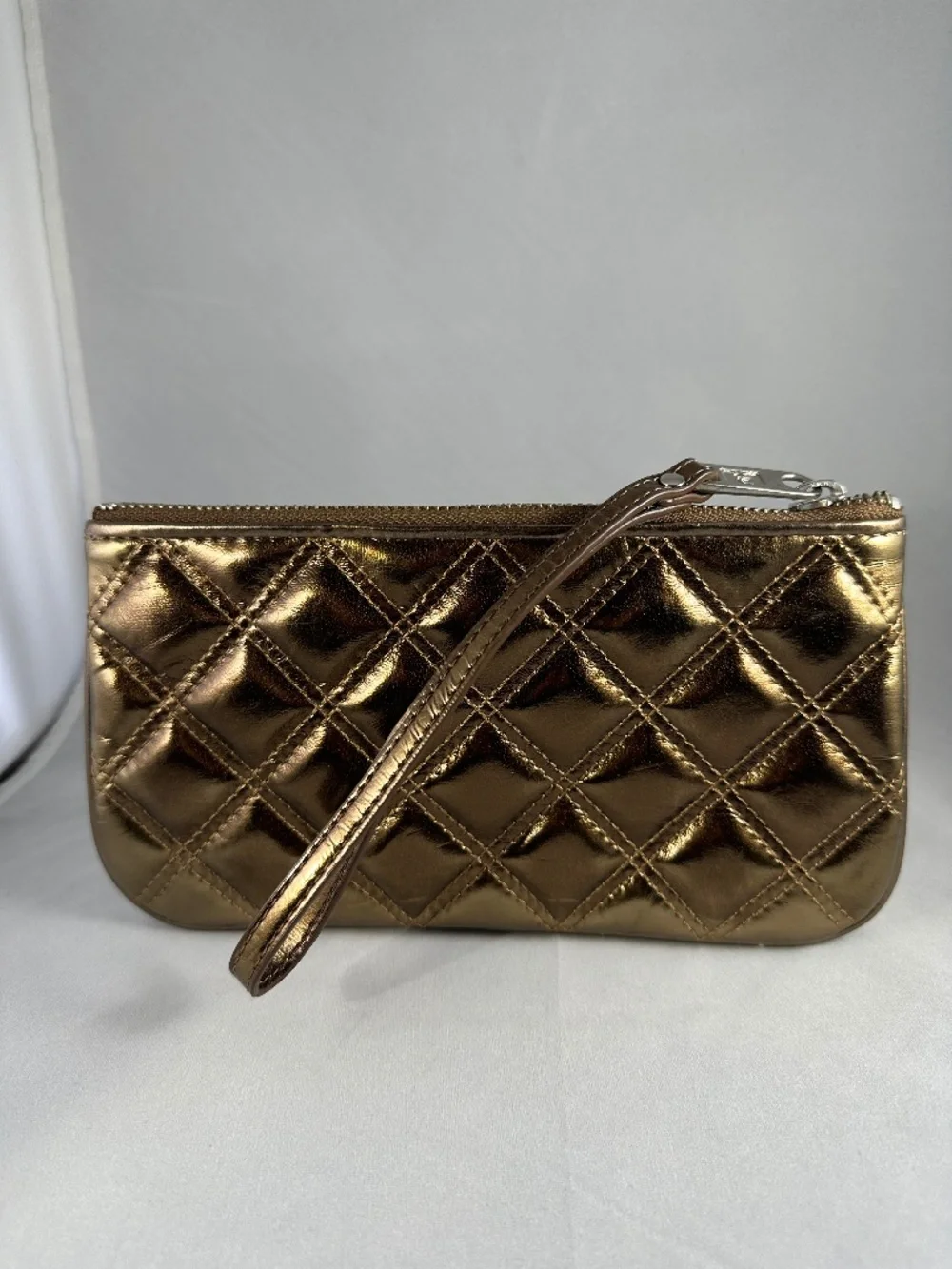 Marc by Marc Jacobs Metallic Bronze Quilted Wristlet Clutch